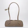 Alaïa Le Teckel Medium Grained Leather Shoulder Bag In Gray