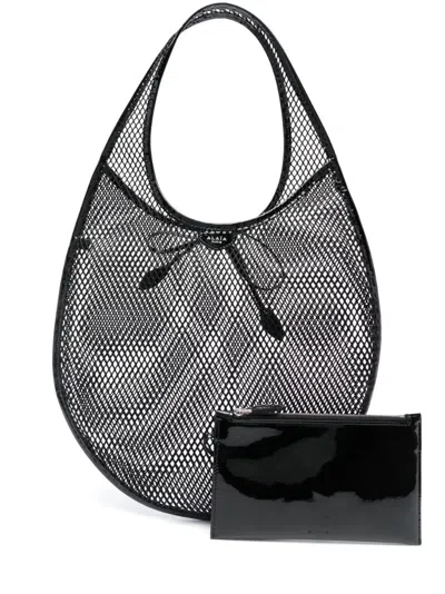 Alaïa One Piece Medium Bag In Fishnet In Black