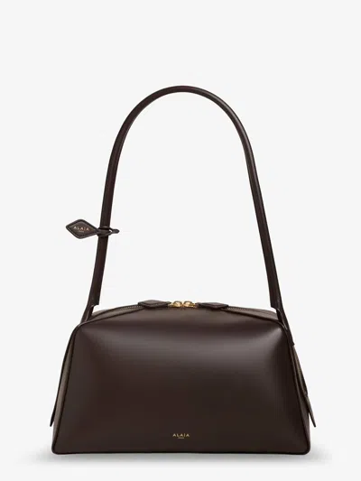Alaïa Bouledogue Leather Shoulder Bag In Brown