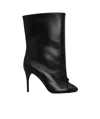 Alaïa Low Black Leather Boots In Black