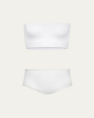 Alaïa Bra Tube Top And Underwear Set In White