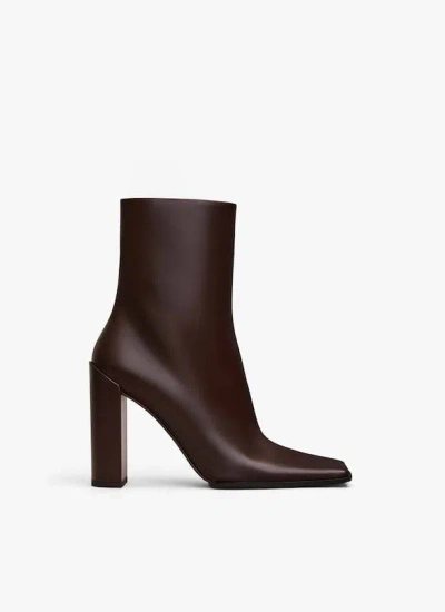 ALAÏA ALAIA BROWN 90 LAMB LEATHER ANKLE BOOTS