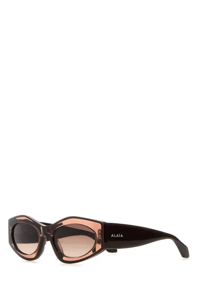 ALAÏA OCCHIALI DA SOLE IN ACETATO MARRONE  DONNA
