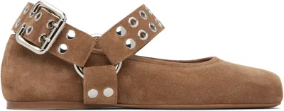 Alaïa Brown Biker Ballerina Flats In Multi