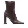 Alaïa Alaia Women Leather Square Booties In Brown