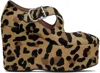 Alaïa 110 Leopard-print Calf Hair Platform Wedge Pumps In 157 - Brun Sepia