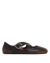 Alaïa Ld-finished Leather Criss-crossed Ballerinas In Brown
