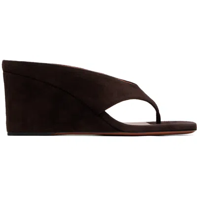 Alaïa Brown Cube Thong Heeled Sandals
