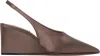 Alaïa Cube 75 Satin Slingback Wedge Pumps In Burgundy