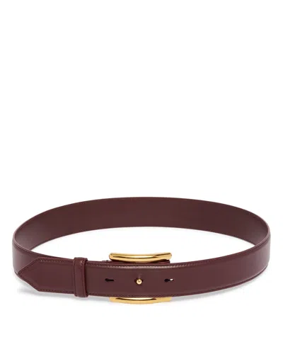 Alaïa Brown Curve Leather Belt In Burgundy