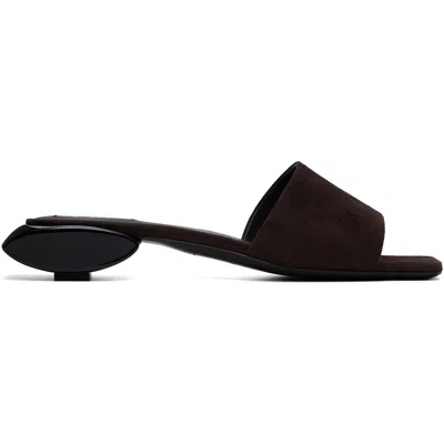 Alaïa Brown Ellipse Mule Sandals In Black