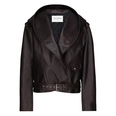 Alaïa Brown Jackets - Leather Jackets Women