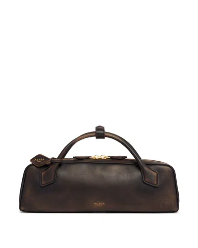 Alaïa Brown Le Teckel Leather Clutch