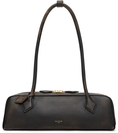 Alaïa Brown 'le Teckel' Medium Bag In Black