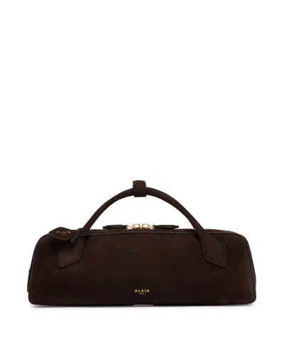 Alaïa Brown Le Teckel Suede Clutch