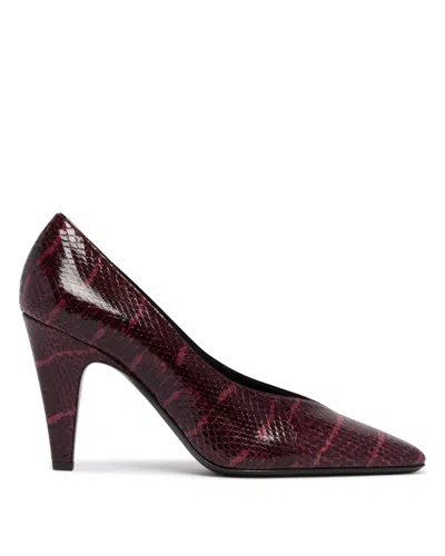 Alaïa Brown Leather Cone Pumps In Burgundy
