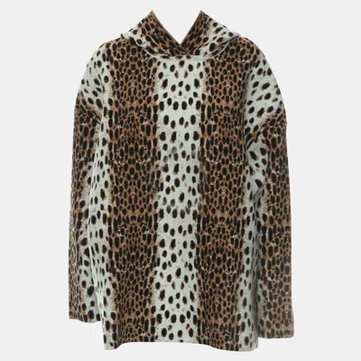 Pre-owned Alaïa Brown Printed Leopard Hoodie Xs