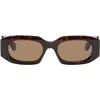 Alaïa Brown Rectangular Sunglasses In Neutral