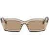 Alaïa Brown Rectangular Sunglasses In Brown-brown-brown
