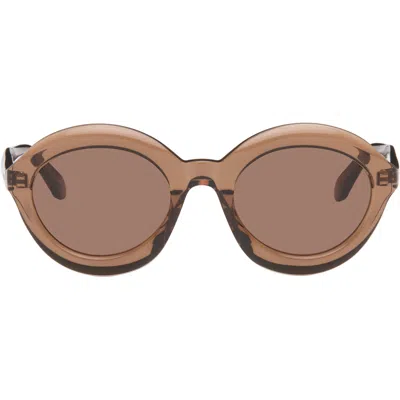 Alaïa Brown Round Sunglasses