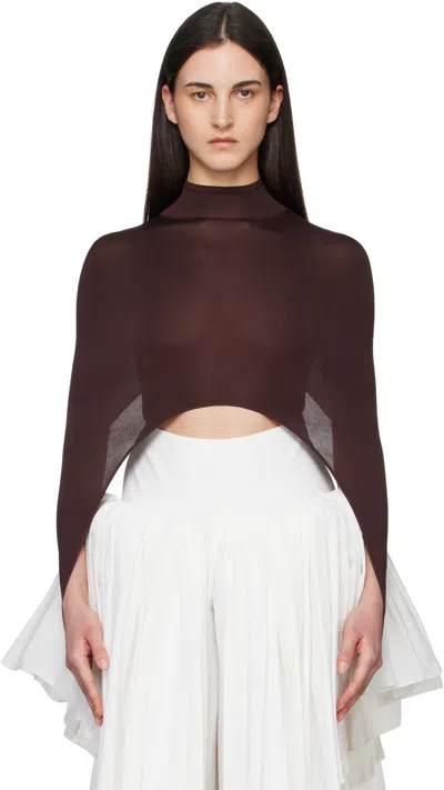 Alaïa Brown Second-skin Tension Top