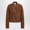 Alaïa Alaia Suede Jacket In Bomber Style In Brown