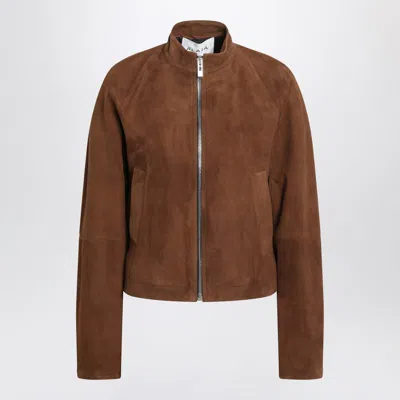 ALAÏA ALAÏA BROWN SUEDE JACKET