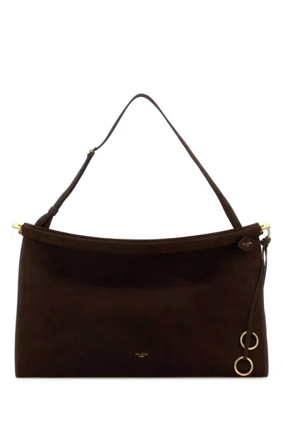 Alaïa Alaia Brown Suede Large East-west Shoulder Handbag