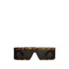 Alaïa Acetate Rectangular Mask Sunglasses In Brown