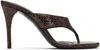 Alaïa Brown Thong Elaphe Leather Mule Sandals