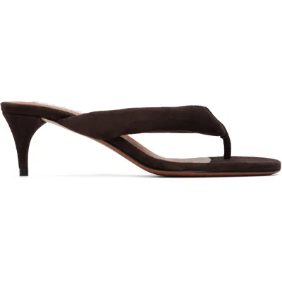 Alaïa Brown Thong Mules Heeled Sandals