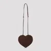 Alaïa Heart Shape Suede Shoulder Bag Goat Leather In Brown