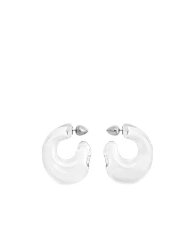 Alaïa Bubble Hoop Earrings In White