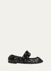 Alaïa Alaia Sphere Leather Mary Jane Flats In Noir