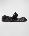 Alaïa Alaia Sphere Leather Mary Jane Flats In Noir