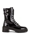 Alaïa Buckle Military Boots In Noir