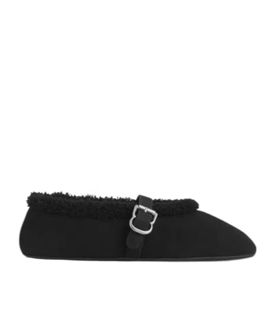 Alaïa Buckle-detail Ballet Flats In Black