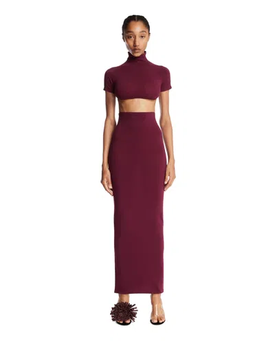 Alaïa Burgundy Cut-out Dress In Brown