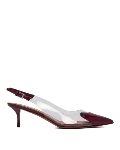 Alaïa Alaia Women Le Coeur Pvc And Leather Slingback Decollete In Burgundy