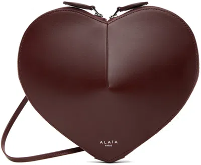 Alaïa Burgundy 'le Cœur' Bag In 325 - Rouge Grenat