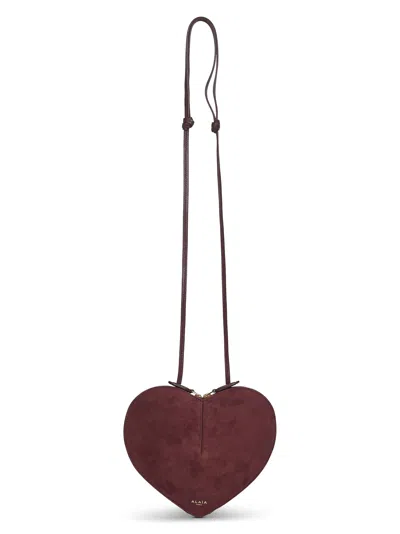 Alaïa Burgundy Le Cœur Crossbody Bag