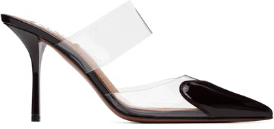 Alaïa Burgundy 'le Cœur' Mule Heels In Black