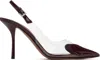 Alaïa Le Caur 90 Leather And Pu Slingback Pumps In Rouge Grenat