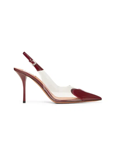 Alaïa Burgundy Le Cœur Slingback Pumps In Bordeaux