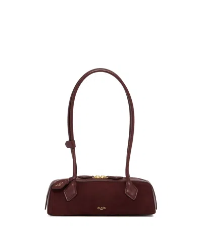 Alaïa Burgundy Small Le Teckel Bag In Brown