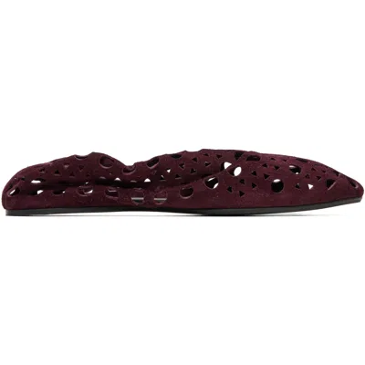 Alaïa Alaia Neo Vienne Laser-cut Ballet Flats In Burgundy