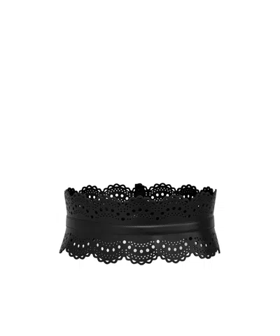 Alaïa Bustier Belt In Vienne Wave Calfskin In Black