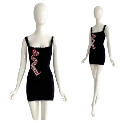 Pre-owned Alaïa Alaia By Azzedine Alaia Spring Summer 1992 "mon Coeur Est A Papa" Dress In Gray