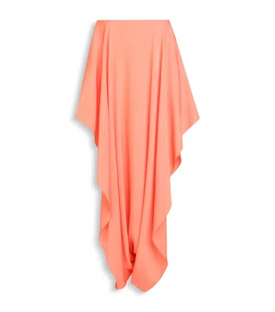 Alaïa Cady Asymmetric Maxi Skirt In Pink