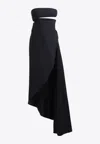 Shop Alaïa Cady Fluid Spiral Sleeveless Midi Dress In Black